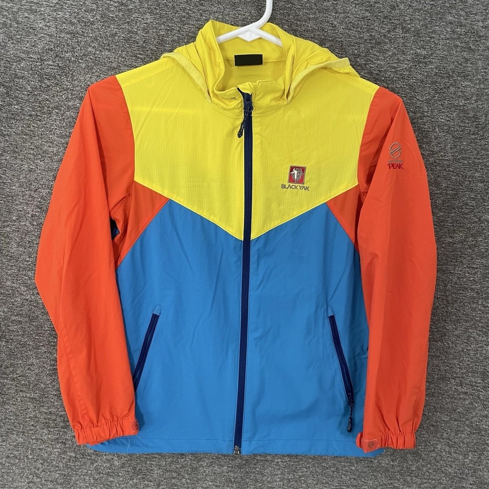 BLACKYAK Jacket Youth 11-12 Yellow Blue Windbreaker Colorblock BK_NEMA_JACKET